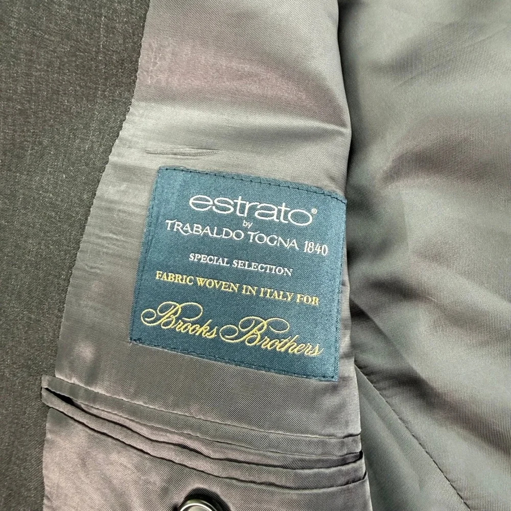 Brooks Brothers 1818 Madison Estrato Suit Mens 44R (Pants‎ 38x24) Wool Blazer